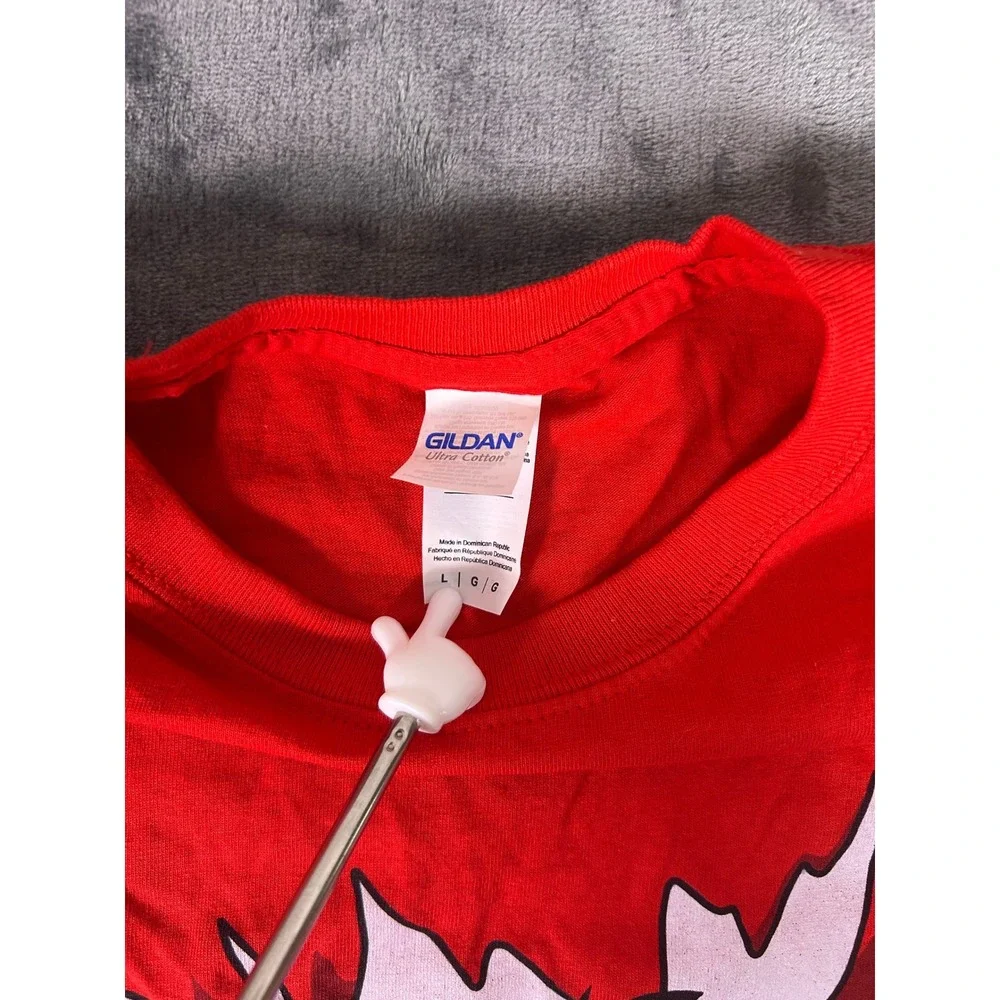 Y2K Disney Eeyore T Shirt Red Burst 3D Graphic‎ Print Size Large